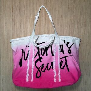 Victoria's Secret White and Pink Gradient Tote